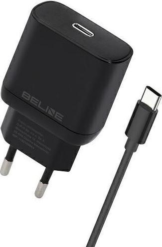 Actual product image Beline Ład. siec. 1x USB-C 25W + cable USB-C czarna /black PD 3.0 BLNCB25C (25 W)
