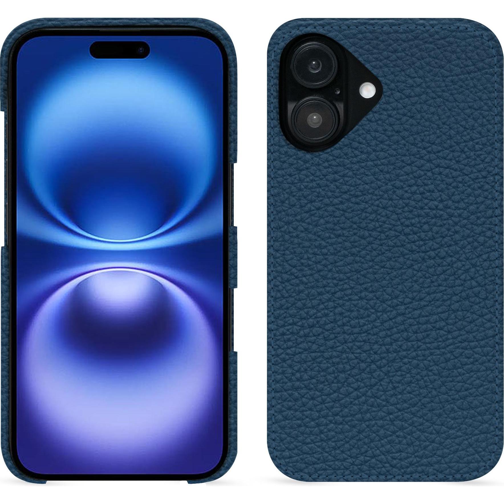Noreve Lederschutzhülle (Apple iPhone 16), Smartphone Hülle, Blau