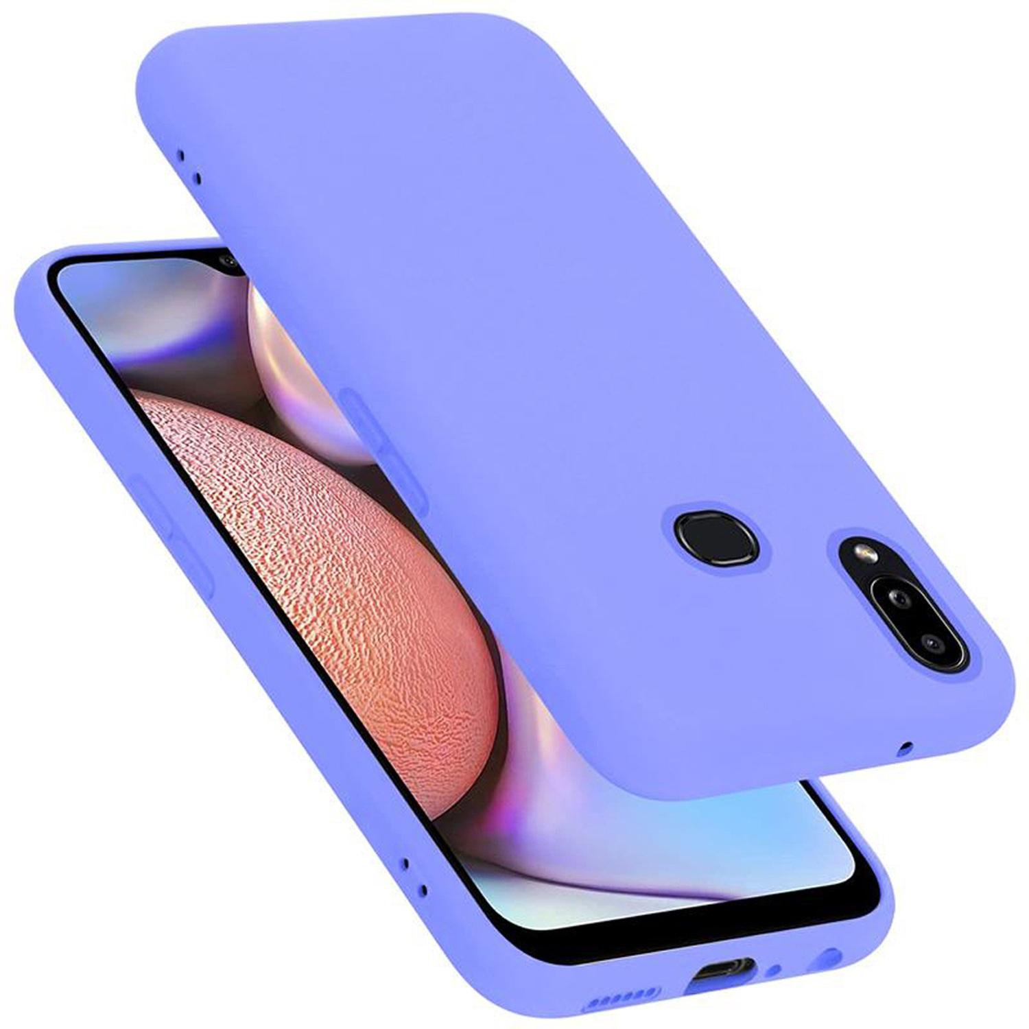 Cadorabo TPU Liquid Silicone Case Cover (Samsung Galaxy A10s), Smartphone Hülle, Violett
