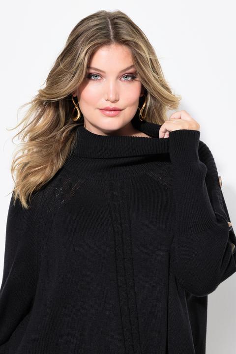 Produktbild Miamoda Pullover, Poncho-Style, Zopfmuster, Zipfelsaum (46, 48)