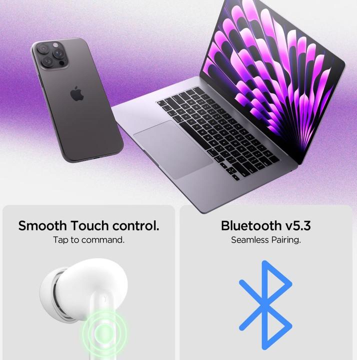 Actual product image Spigen TWS Headphones SA2400 ANC black (ANC, 6 h, Wireless)