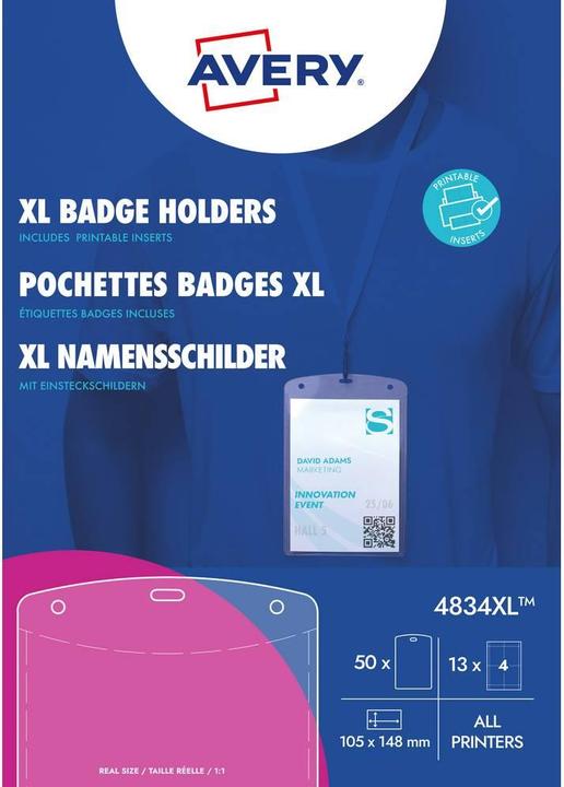 Produktbild Avery Namensschilder-Taschen gross