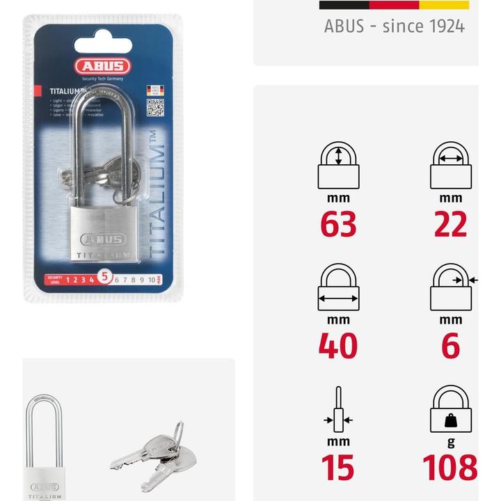 Actual product image Abus Padlock 64TI / 40 HB 63