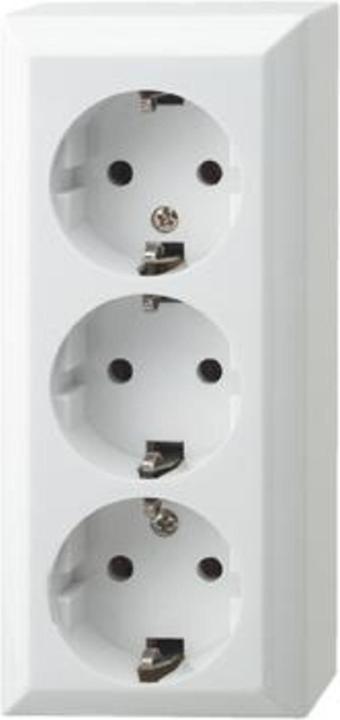 Actual product image REV 3gang complete socket white 0510090777