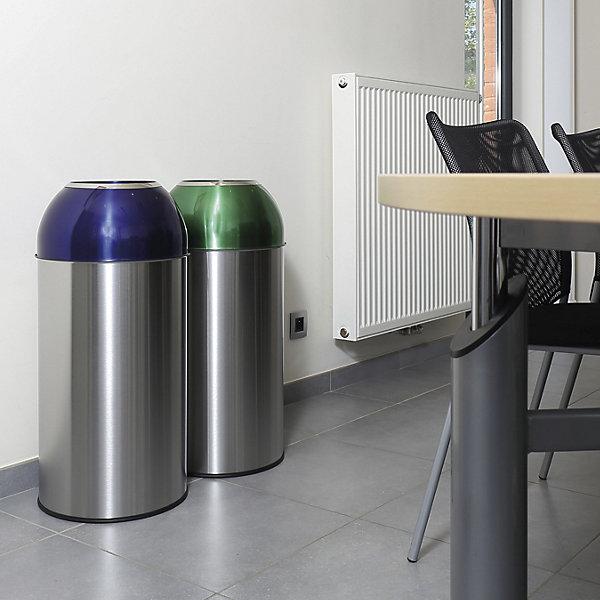 Actual product image Probbax Stainless steel waste collector, capacity 40 l, WxHxD 350 x 740 x 350 mm, blue (40 l)