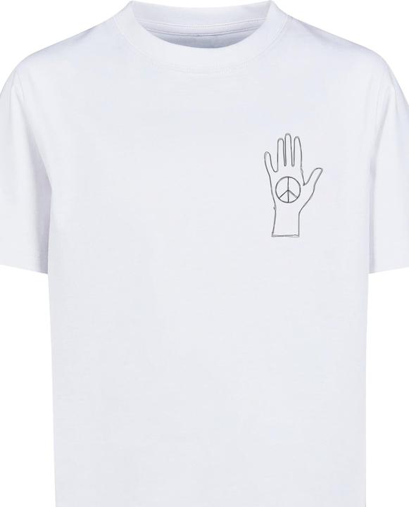Produktbild Merchcode Peace - Scribble Hand White Kids Basic Tee - 174561 (158, 164)