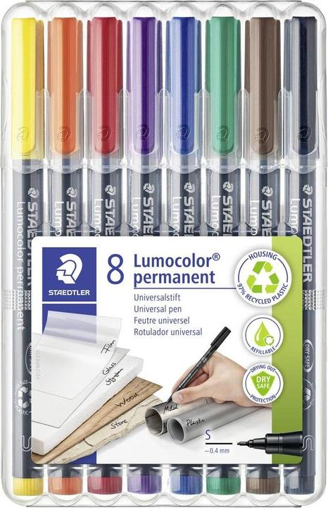 Image du produit Staedtler Lumocolor permanent (Multicolore, 0.40 mm, 8 x)