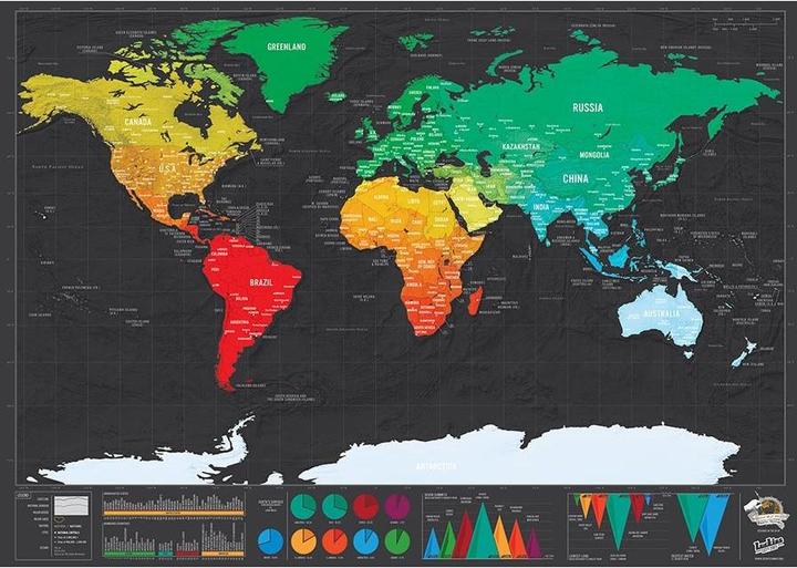 Produktbild PhoneLook Voyager Weltkarte zum aufkratzen Für Abenteurer und Entdecker Schwarz & Gold