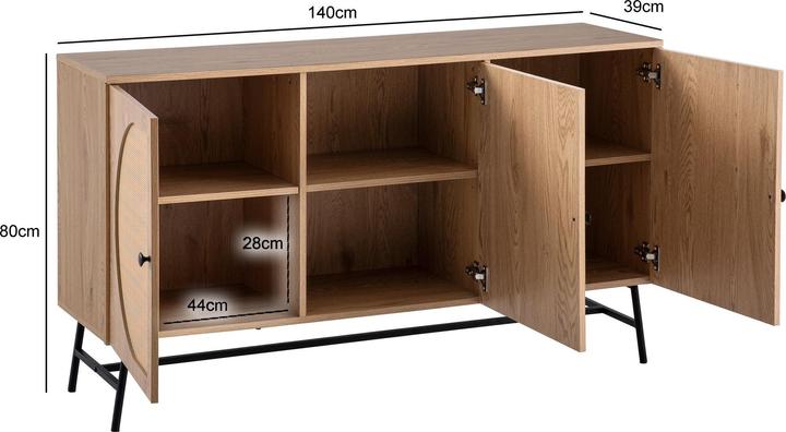 Image du produit Wohnling Buffet (140 x 39 x 80 cm)