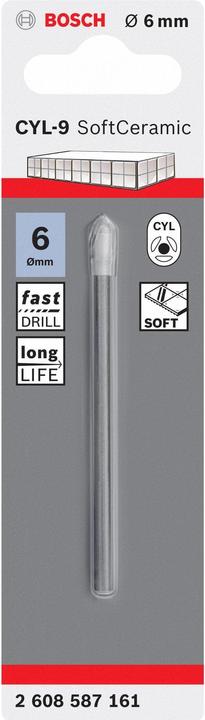 Produktbild Bosch Professional Zubehör Fliesenbohrer CYL-9 Ceramic, 6 x 80 mm (6 mm)