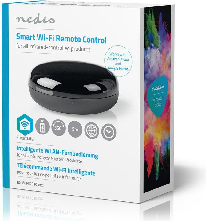 Immagine prodotto Nedis Telecomando universale intelligente WLAN WIFIRC10CBK (Telecomando universale, Infrarossi, WiFi)