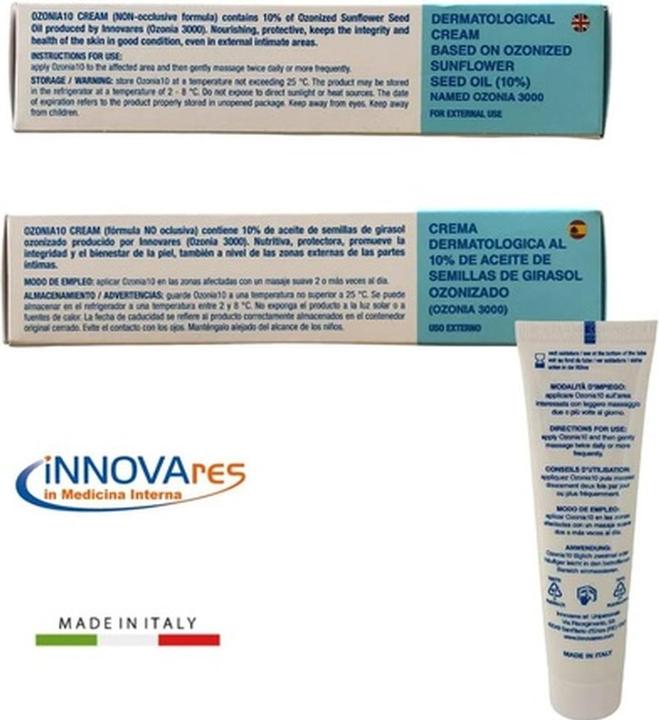 Produktbild Innovares OZONIA 10 Pharmaceutical Dermatological Cream with Ozone - Clear Infection and Promote Healing - 10g (Sonnencreme, 10 g)