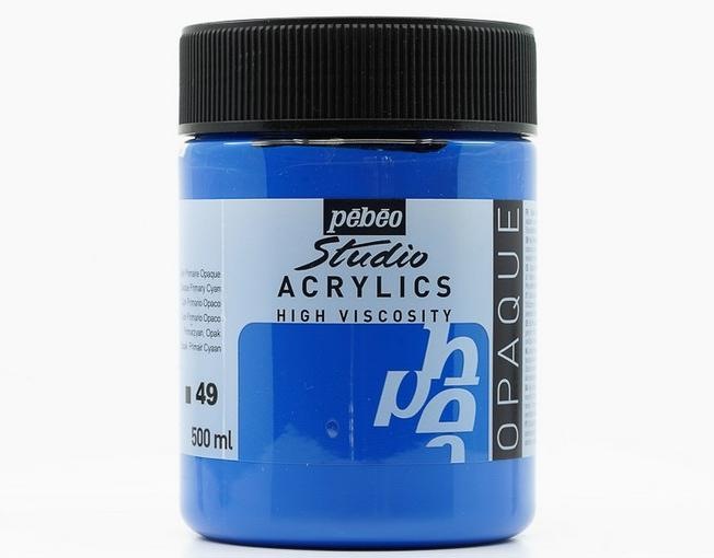 Actual product image Pebeo Studio Acrylics fine acrylic (Primary Cyan Blue, 500 ml)