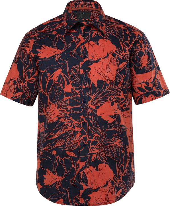 Actual product image JP1880 JP 1880 linen-blend shirt, short sleeve, Kent collar, all-over print, modern fit, up to 8 XL (XL)