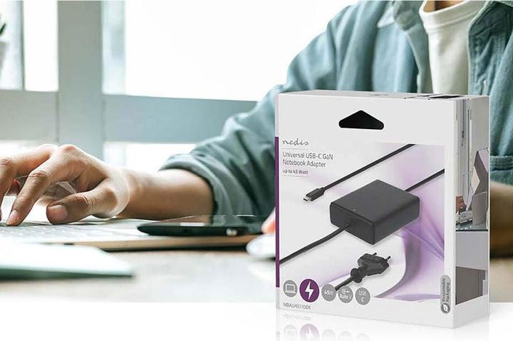 Image du produit Nedis Adaptateur pour ordinateur portable | GaN | 45 W | 5 / 9 / 12 / 15 / 20 V DC | 2,25 / 2,33 / 2,92 / (45 W)