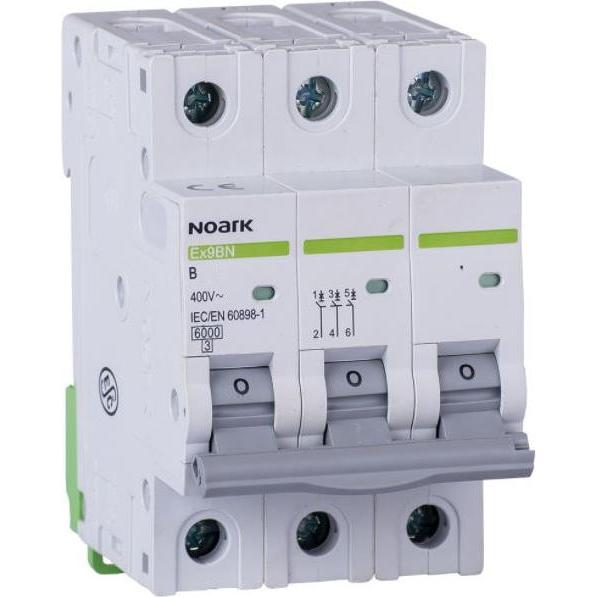 No Name, Schutzschalter, Wyłącznik nadprądowy 6 kA ch-ka B 25 A 3-bieg.