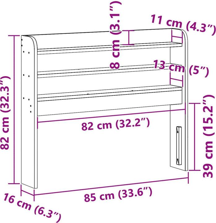 Image du produit vidaXL Kopfteil (85 x 16 x 82 cm)