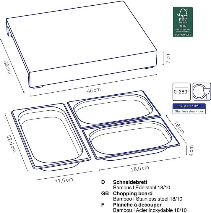 Produktbild Kela Schneidebrett Kenina 4tlg