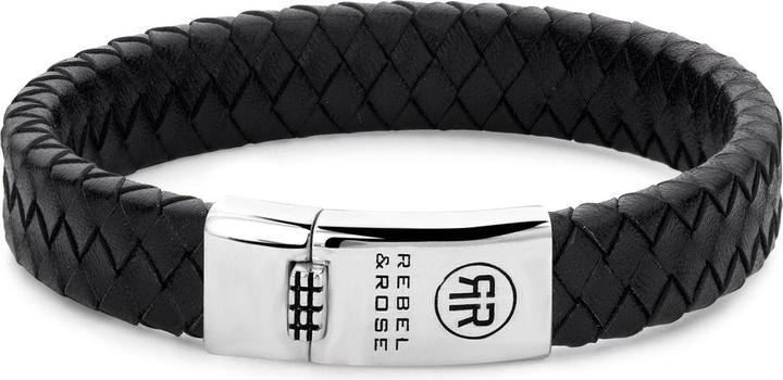Produktbild Rebel Rose -ack leather bracelet Braided Flat 925ack RR-L0141-S - Dimension: 19 cm - L (19 cm, Leder)