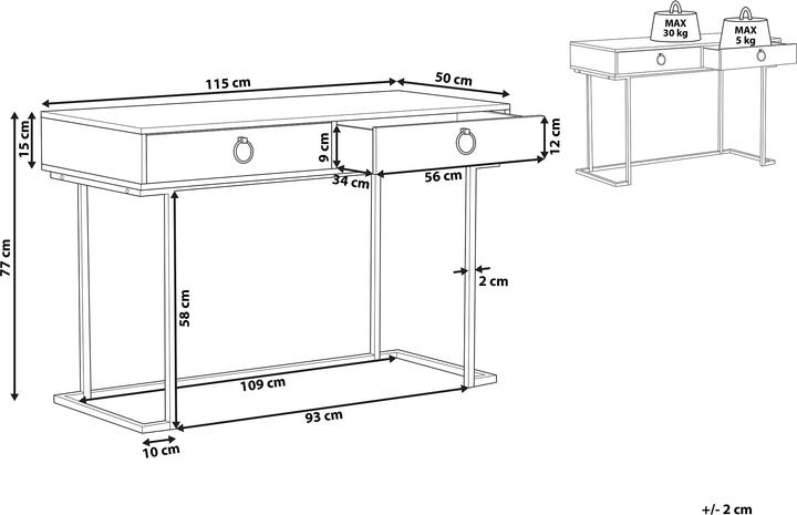 Image du produit Beliani Westport (115 x 50 x 77 cm)