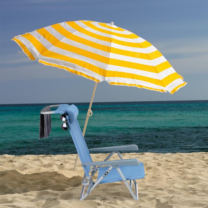 Image du produit Relaxdays Chaise de plage pliante avec repose-tête