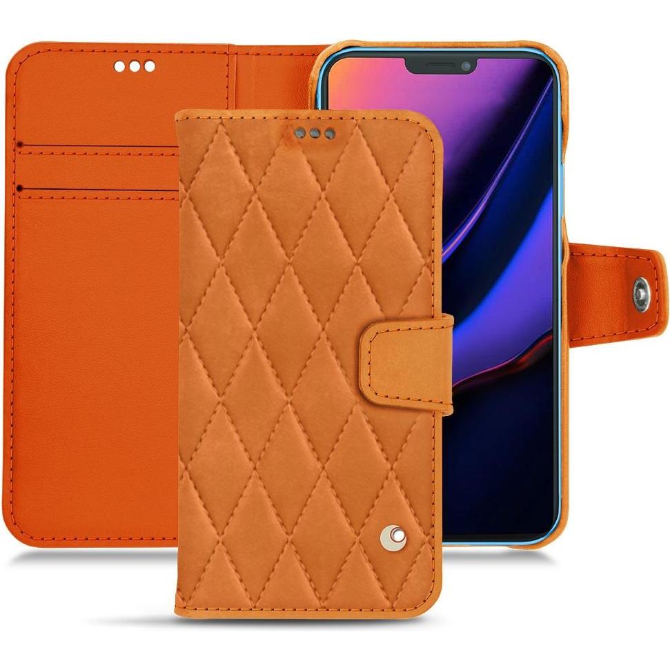 Noreve Lederschutzhülle Wallet (Apple iPhone 11), Smartphone Hülle, Orange