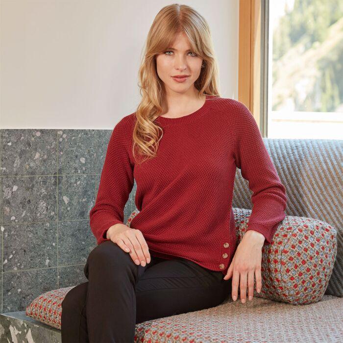 Produktbild Artime Damen Strickpullover, strukturiert, abgerundeter Saum (S)