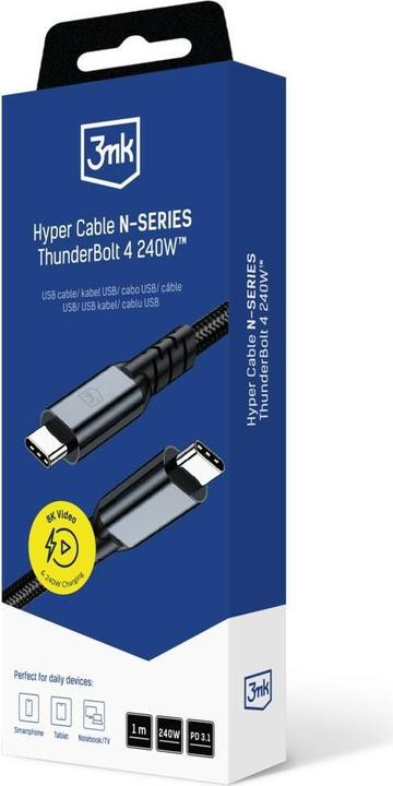 Immagine prodotto 3MK Thunderbolt 4 – Thunderbolt 4 (1 m, USB 4.0, 240 W)