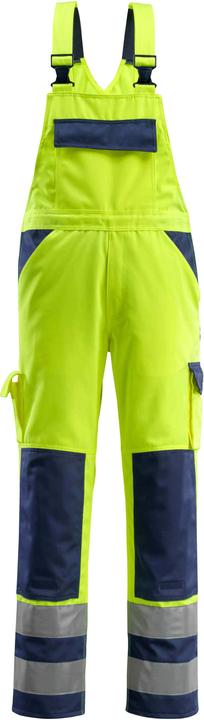 Mascot High-visibility dungarees "Barras" yellow/navy, size 44
