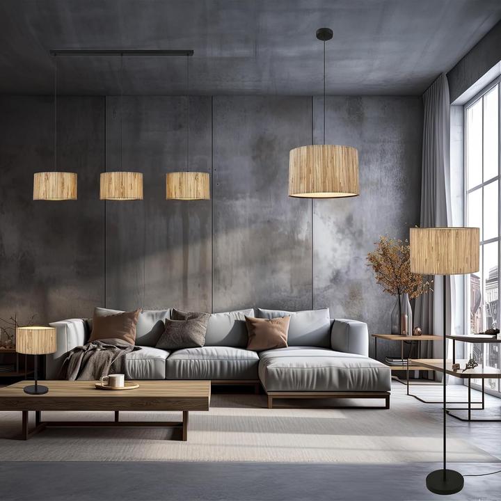 Produktbild Briloner Pendelleuchte, Schwarz / Natur, exkl.3x E27/max. 10W (E27)