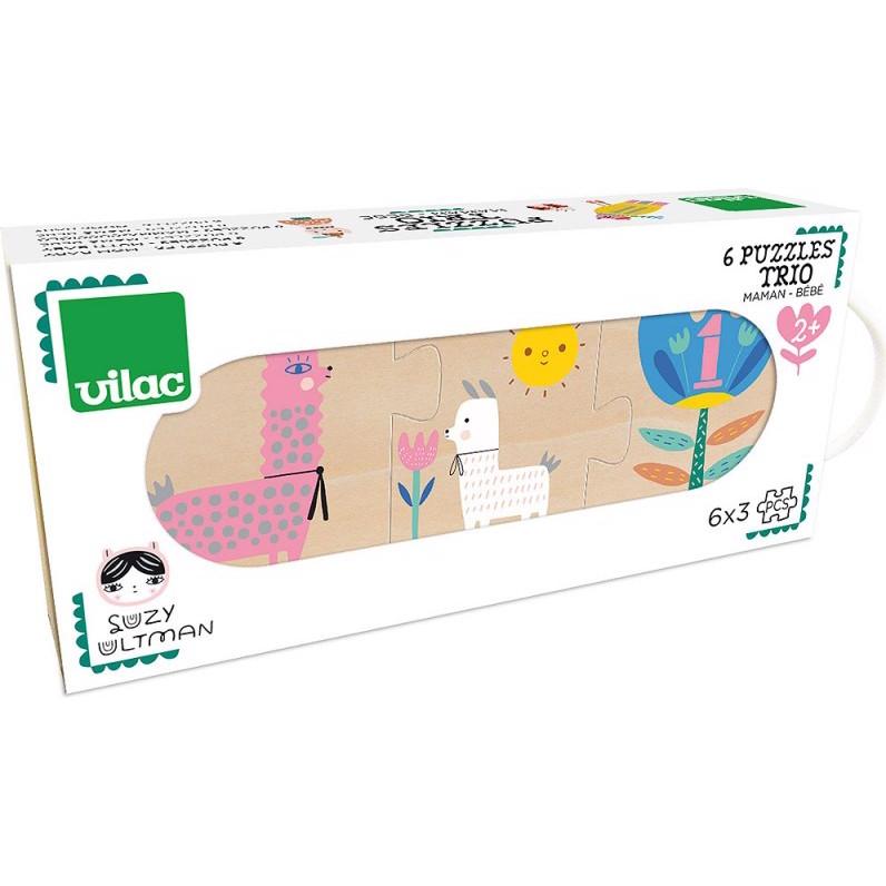 Vilac Puzzle Trio Mama-Bebe, Suzy Ultman (6 pezzi)