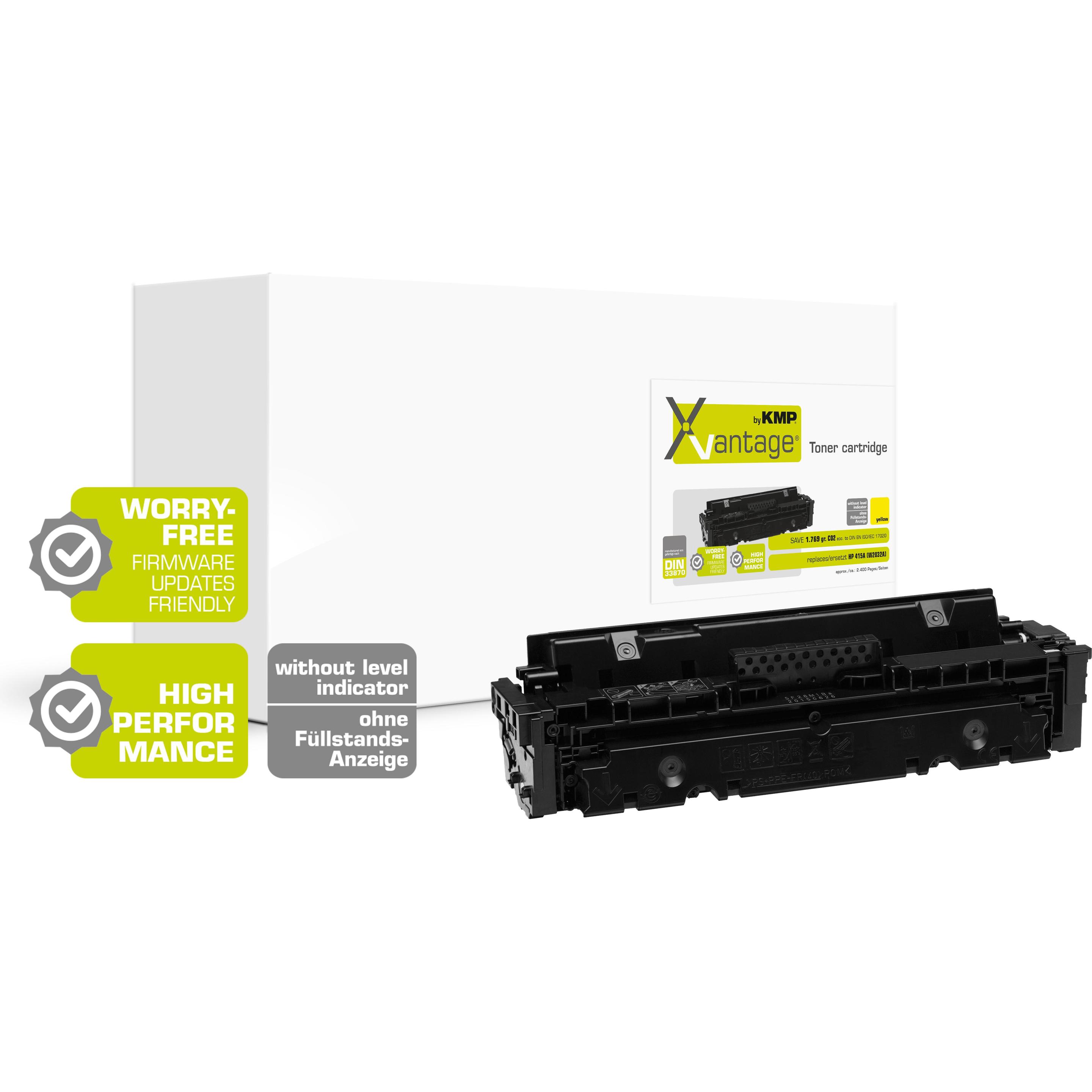 KMP, Toner, Xvantage Toner einzeln ersetzt HP HP415A (W2032A) Gelb Kompatibel Toner (Y)