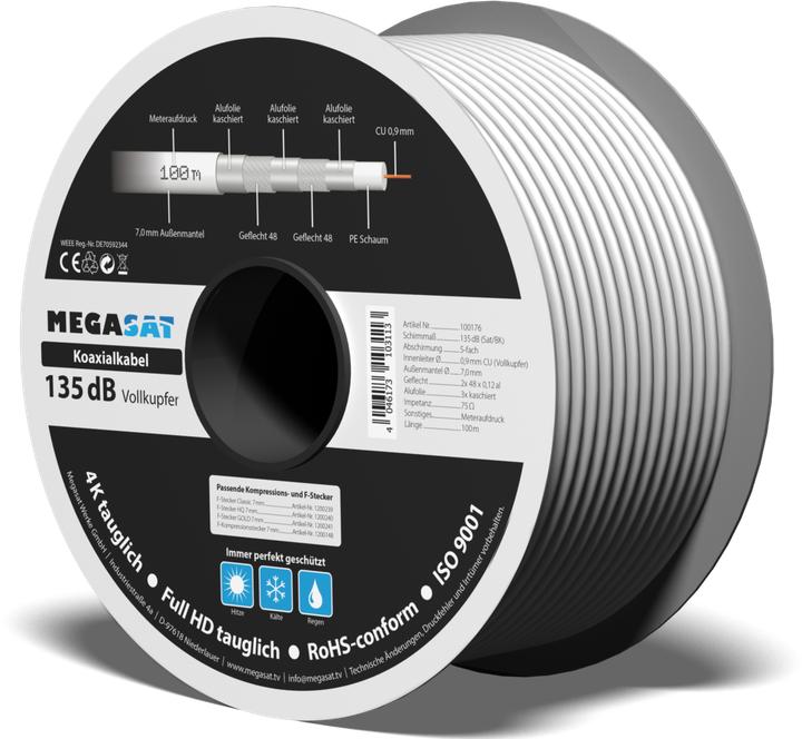 Actual product image Megasat Coaxial cable 100 m coil (100176) (135 dB, Antenna cable)