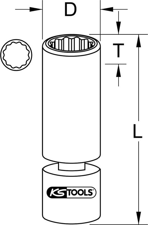 Produktbild KS Tools 3/8 Spezial-Zündkerzen-Stecknuss mit Gelenk. 14mm