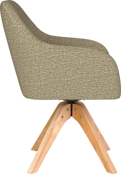 Image du produit White Label Living Chair Otis Green Wooden Swivel
