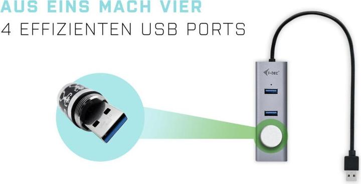 Produktbild i-tec U3HUBMETAL403 (USB-A, 4 Ports)