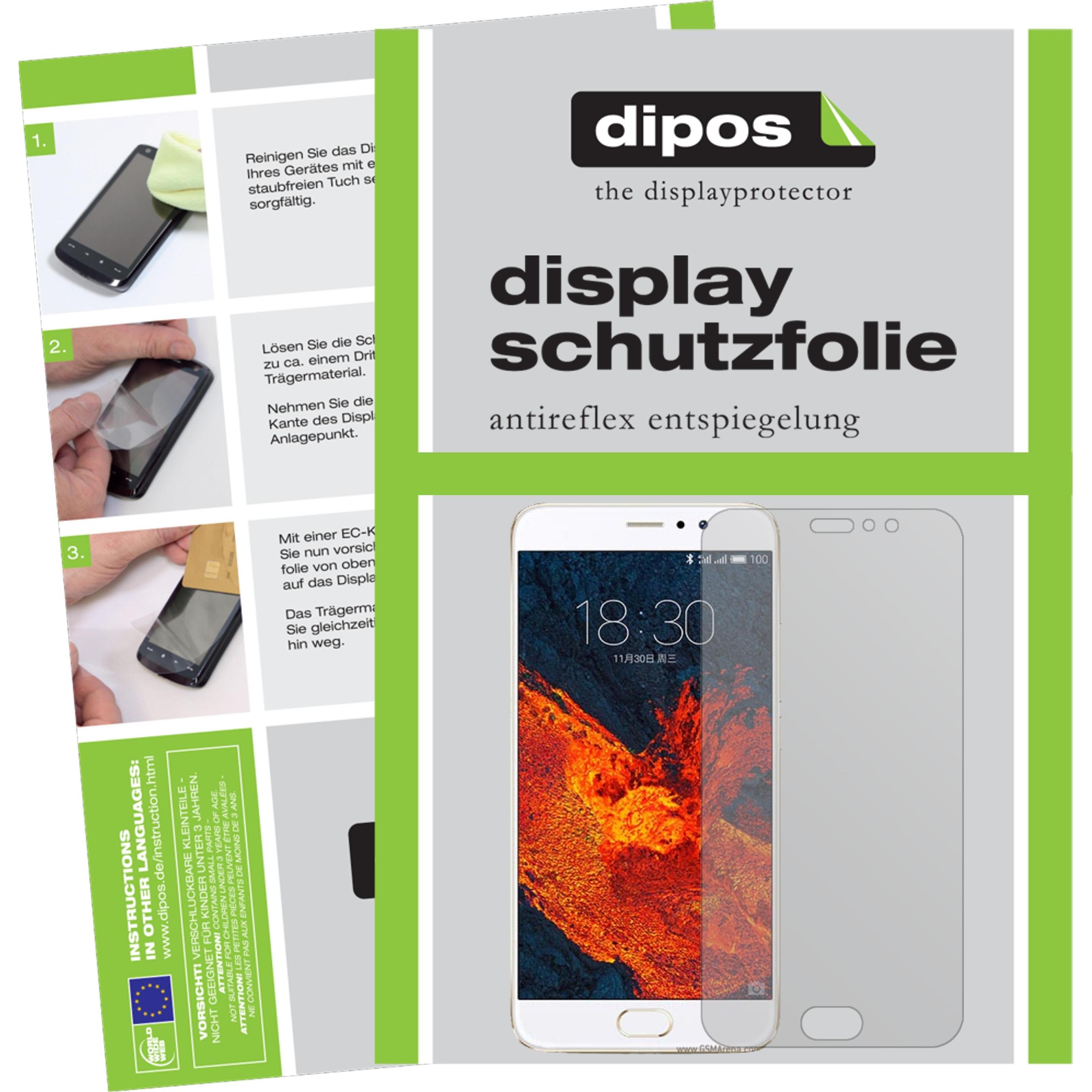 Dipos Displayschutzfolie Antireflex (2 Stück, Meizu Pro 6 Plus), Smartphone Schutzfolie, Transparent