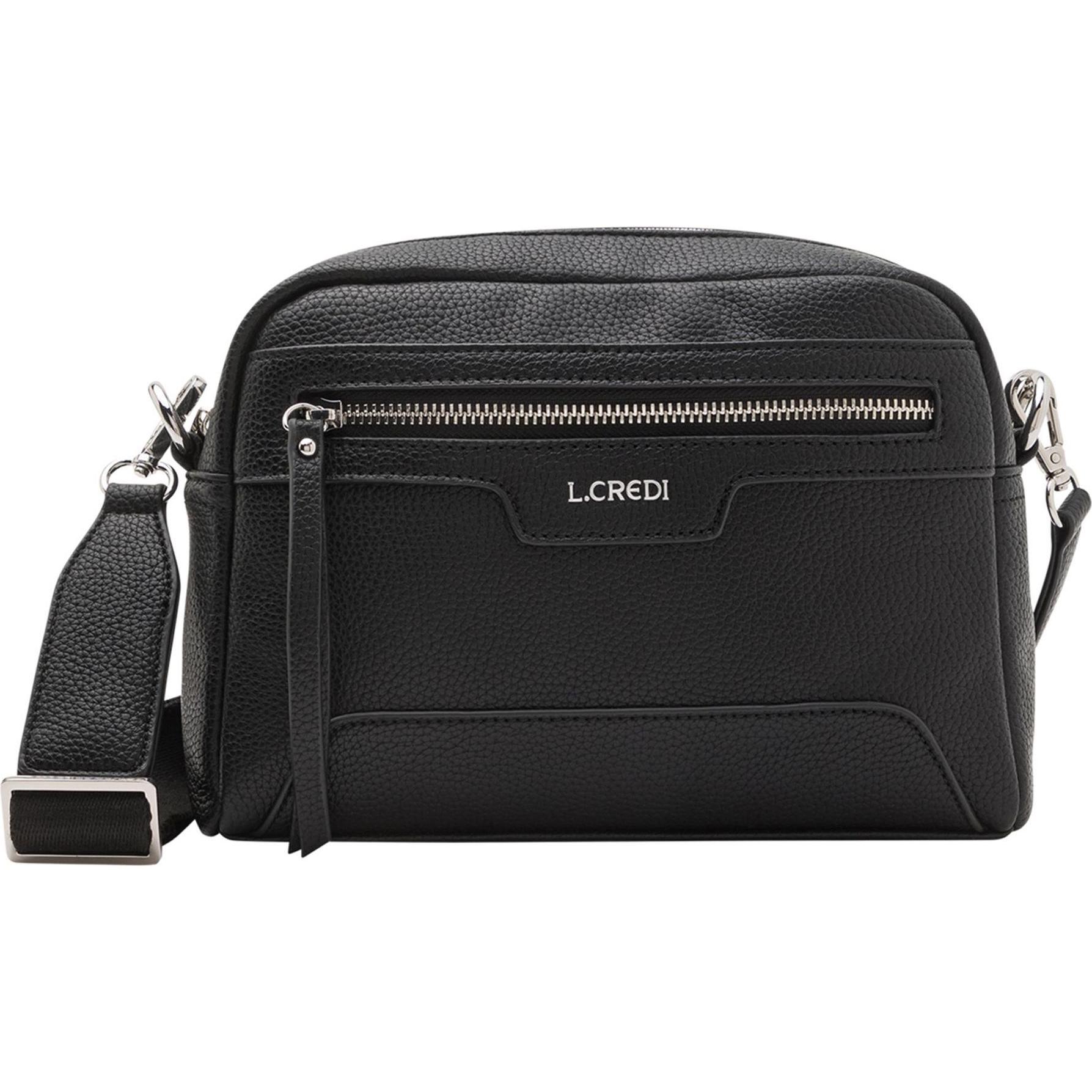 L.Credi, Handtasche, Oana Umhängetasche 23 cm, Schwarz