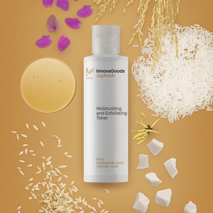 Actual product image InnovaGoods Moisturising facial toner with exfoliating effect Rice Joyfresh 150 ml (Cleansing scrub, 150 ml)