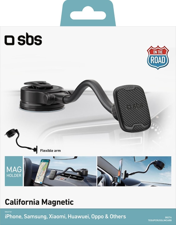 Produktbild SBS Universal KFZ Halterung mit Gelenkarm, Saugnapf und magnetic pull black