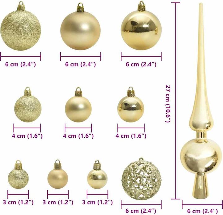 Produktbild vidaXL Weihnachtsornamente (61x)