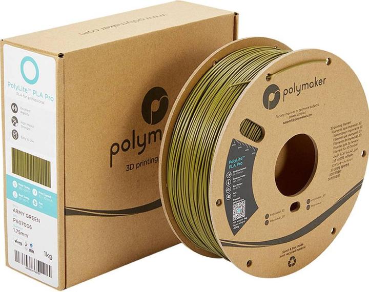 Immagine prodotto Polymaker PolyLite PLA PRO Verde militare 1,75 mm 1 kg (1.75 mm, 1000 g)