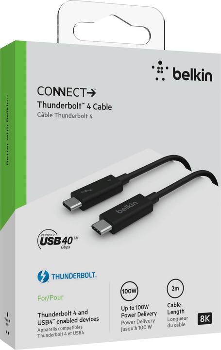 Immagine prodotto Belkin USB C (Thunderbolt 4) - USB-C (Thunderbolt 4) (2 m, USB 4.0)
