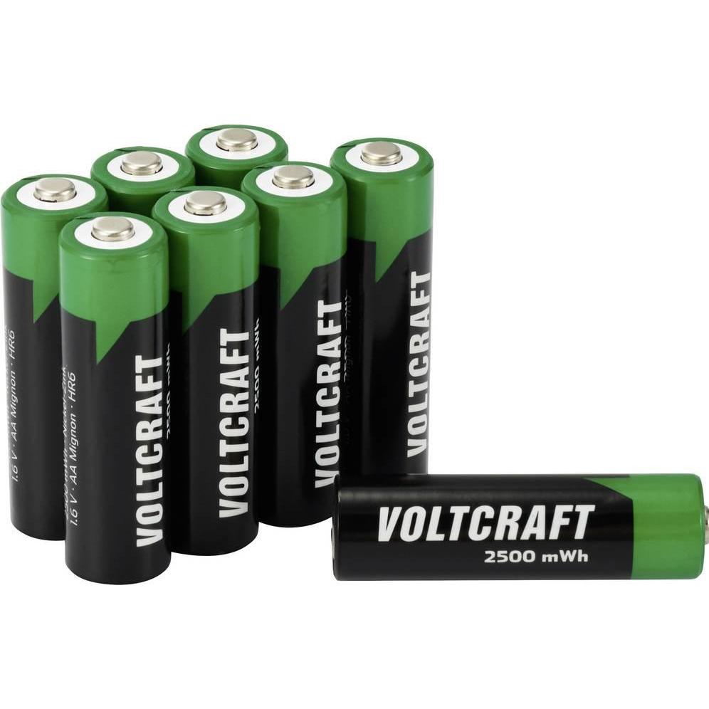Voltcraft VC-16044355 Mignon (AA)-Akku NiZn 1500 mAh 1.6 V 8 St. (8 Stk., AA, 1500 mAh), Batterien + Akkus