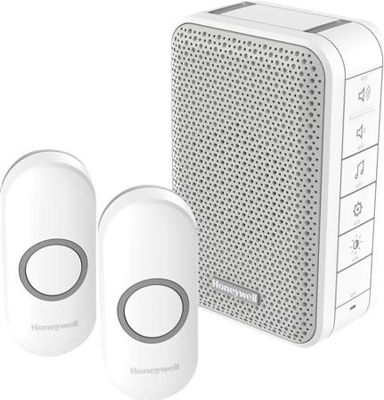 Actual product image Honeywell DC313NFB - Draadloze deurbelset met 2 deurdrukkers - Wit (Wireless)