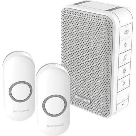 Honeywell, Klingel + Türsprechanlage, DC313NFB - Draadloze deurbelset met 2 deurdrukkers - Wit (Kabellos)