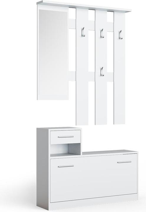 Produktbild Vicco Garderobe Billy, Weiss, 100 x 111.6 cm