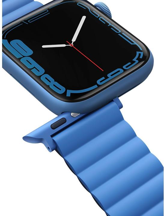Actual product image Uniq pasek Revix Apple Watch Series 1/2/3/4/5/6/7/8/SE/SE2 38/40/41mm. Reversible Magnetic czarny-ni (41 mm, Silicone, Stainless steel)