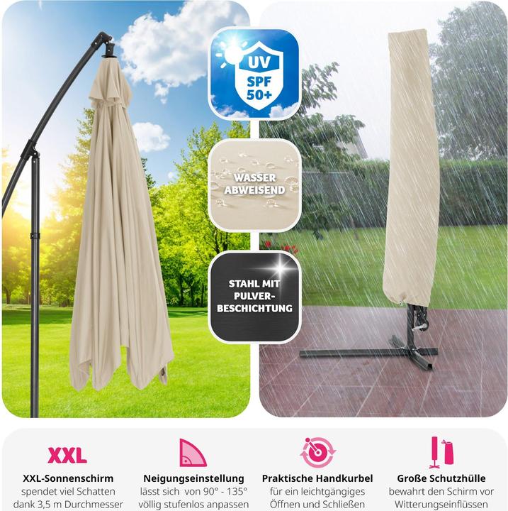 Image du produit tectake Parasol déporté (3.50 m)