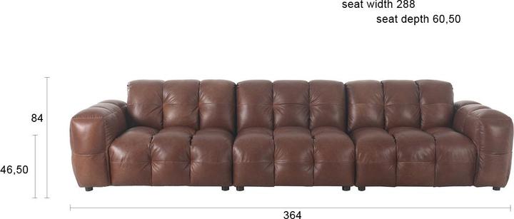 Produktbild Dutchbone Sofa Hackman 4,5-Seater Leather Chocolate